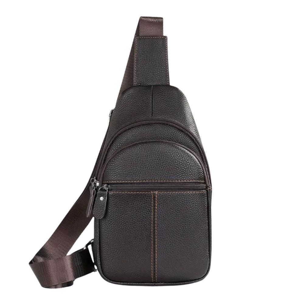 Shoulder Bag Masculina em Couro - Taranto - Café - foto 4