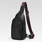 Shoulder Bag Masculina em Couro - Taranto — fundo cinza Rivello