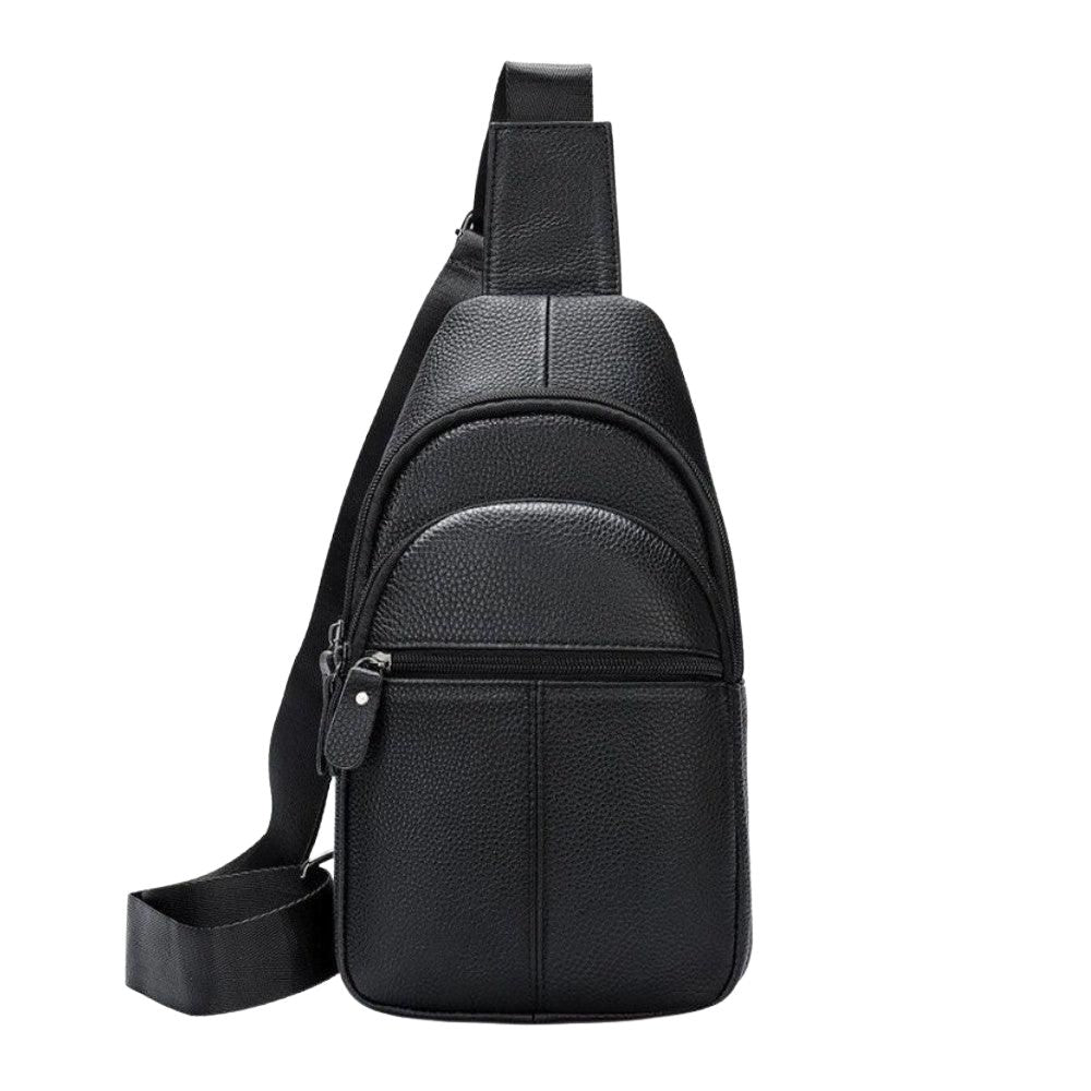 Shoulder Bag Masculina em Couro - Taranto - Preto - foto 5