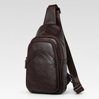 Shoulder Bag Masculina em Couro - Vasto — fundo cinza Rivello
