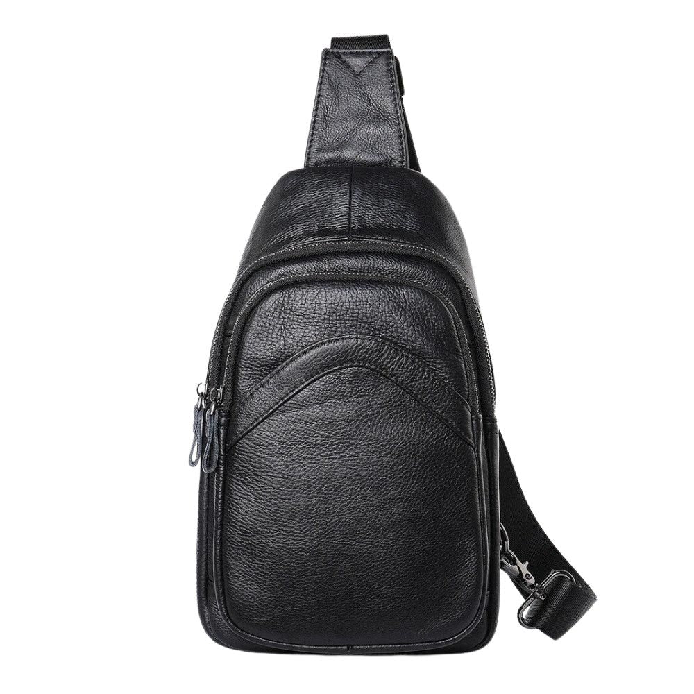 Shoulder Bag Masculina em Couro - Vasto - Preto - foto 6